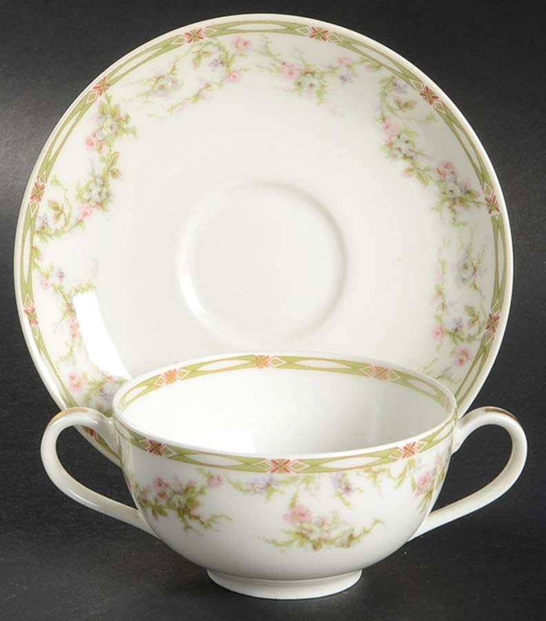 Schleiger 152 Flat Bouillon Cup & Saucer by Haviland-1