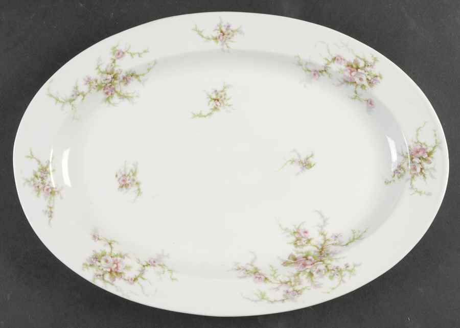 Schleiger 154a (White Background) 13" Oval Serving Platter by Haviland-1