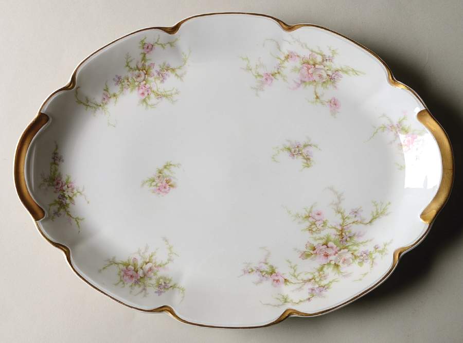 Schleiger 154B 12" Oval Serving Platter by Haviland-1