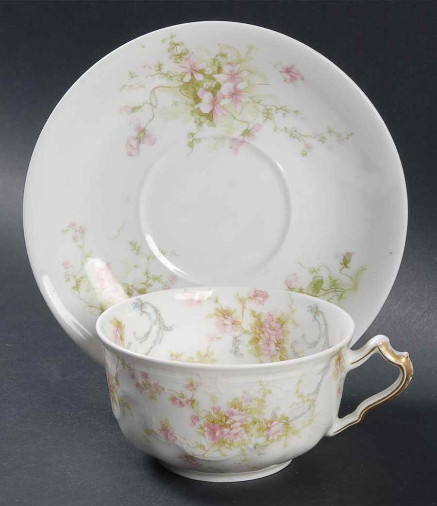 Schleiger 157 Flat Cup & Saucer Set by Haviland-1