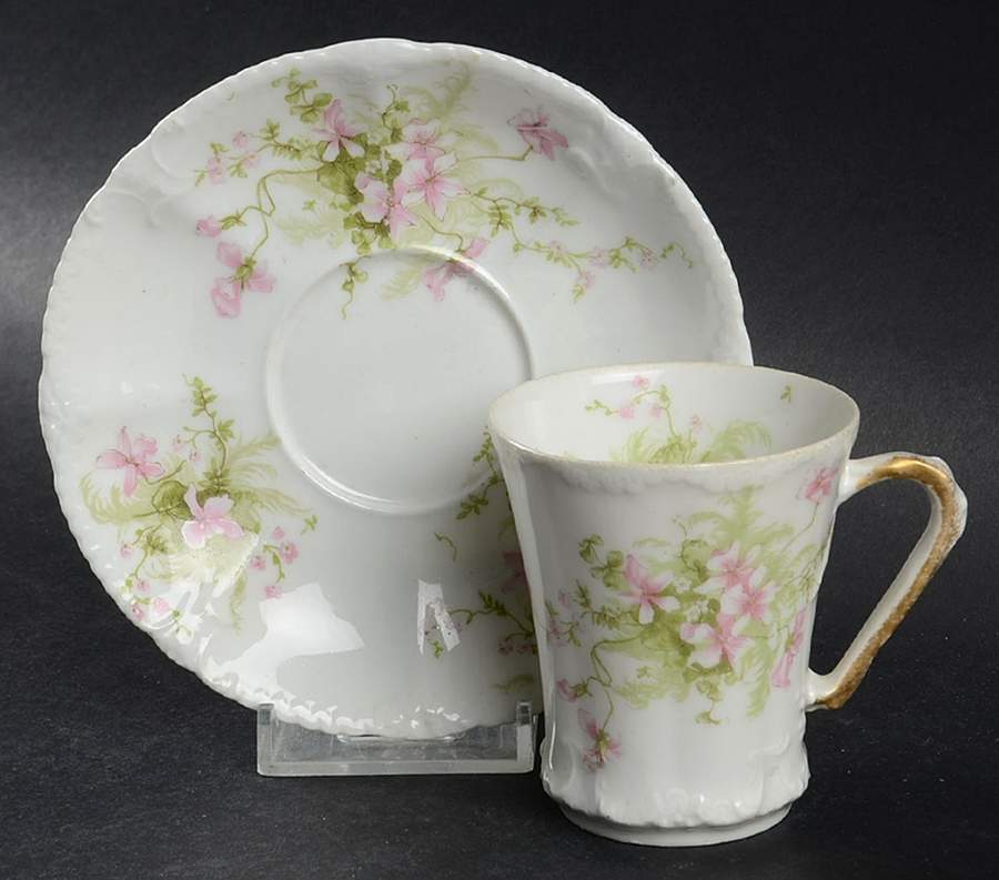 Schleiger 157e Chocolate Cup & Saucer Set by Haviland-1