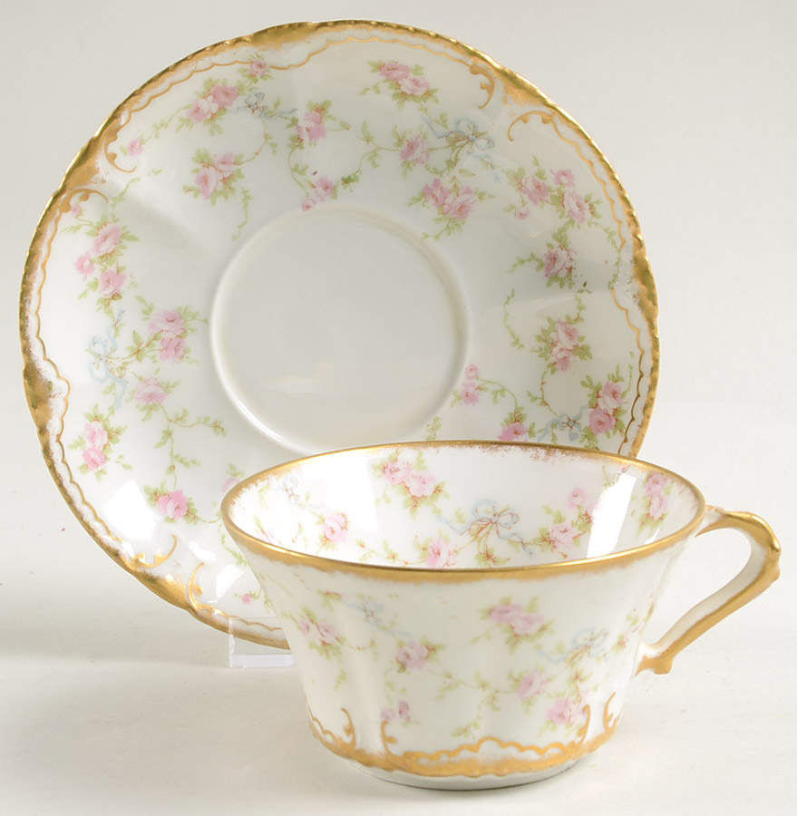 Schleiger 161 Flat Cup & Saucer Set by Haviland-1