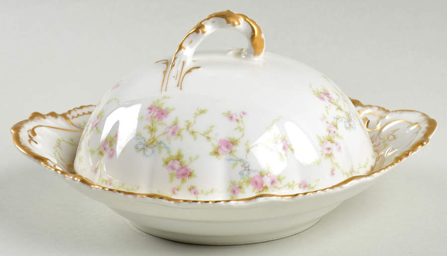 Schleiger 161 Round Covered Butter with Strainer by Haviland-1