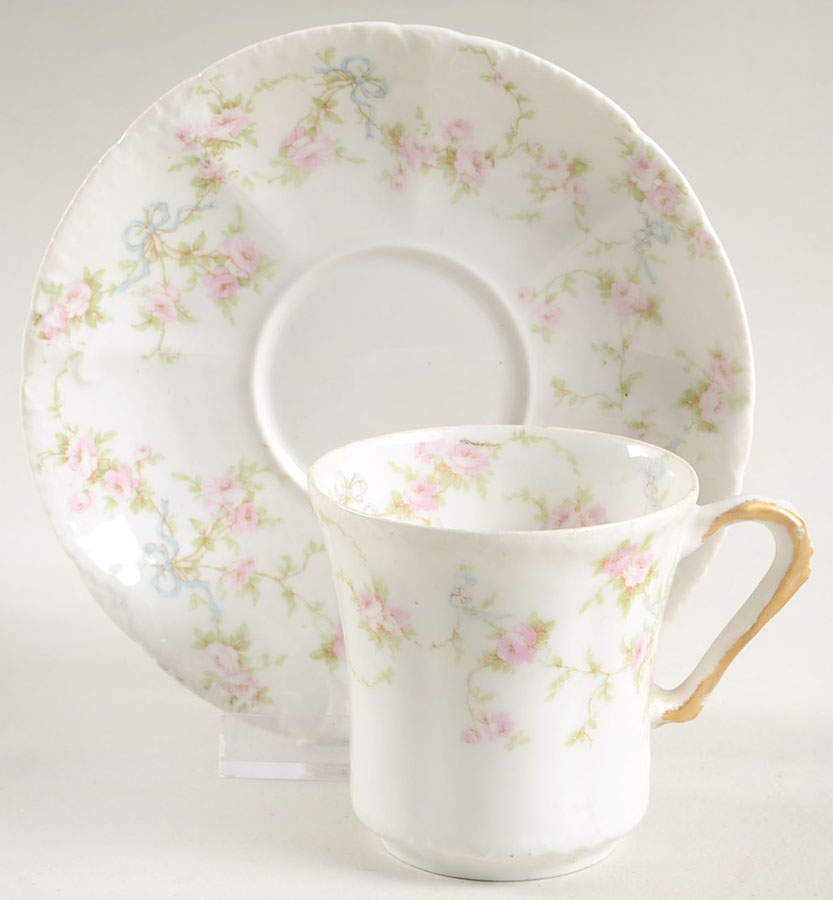 Schleiger 161A Flat Demitasse Cup & Saucer Set by Haviland-1