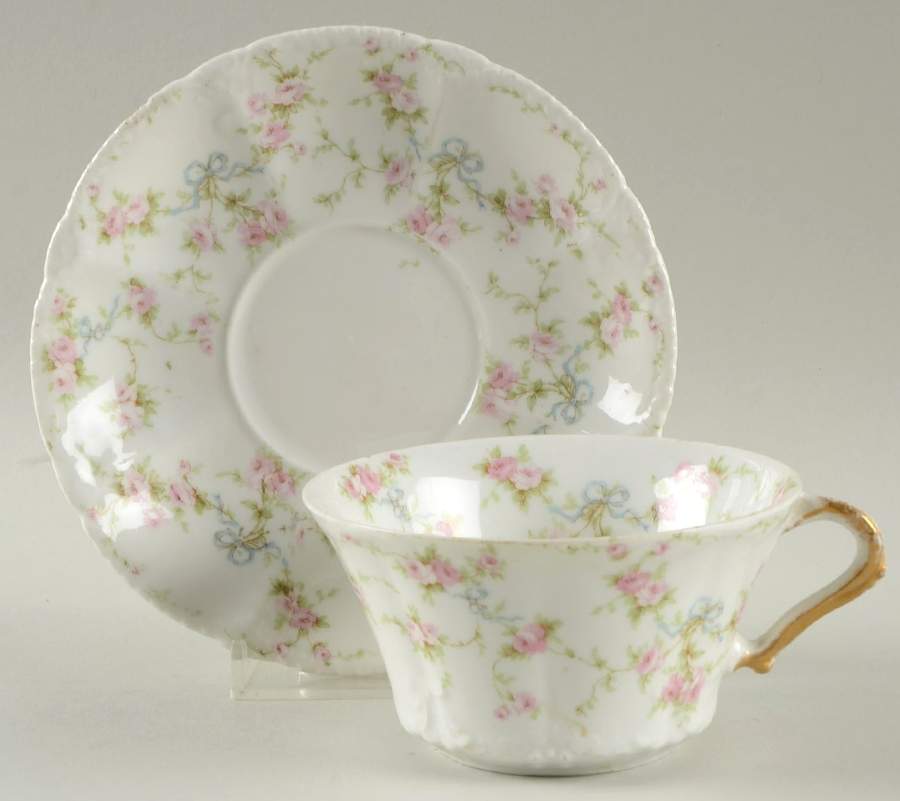 Schleiger 161A Flat Cup & Saucer Set by Haviland-1