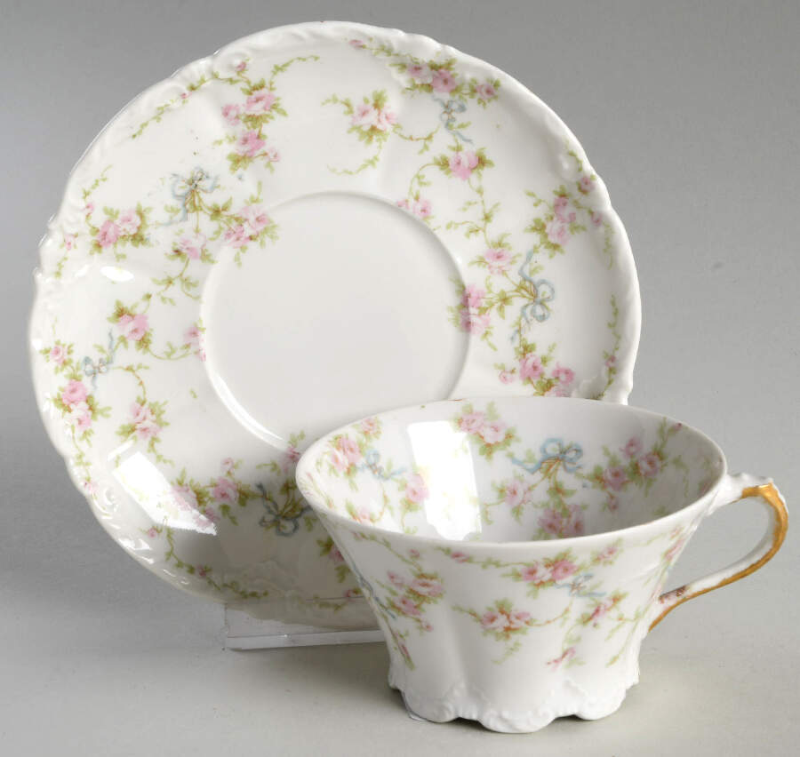 Schleiger 161d Flat Cup & Saucer Set by Haviland-1