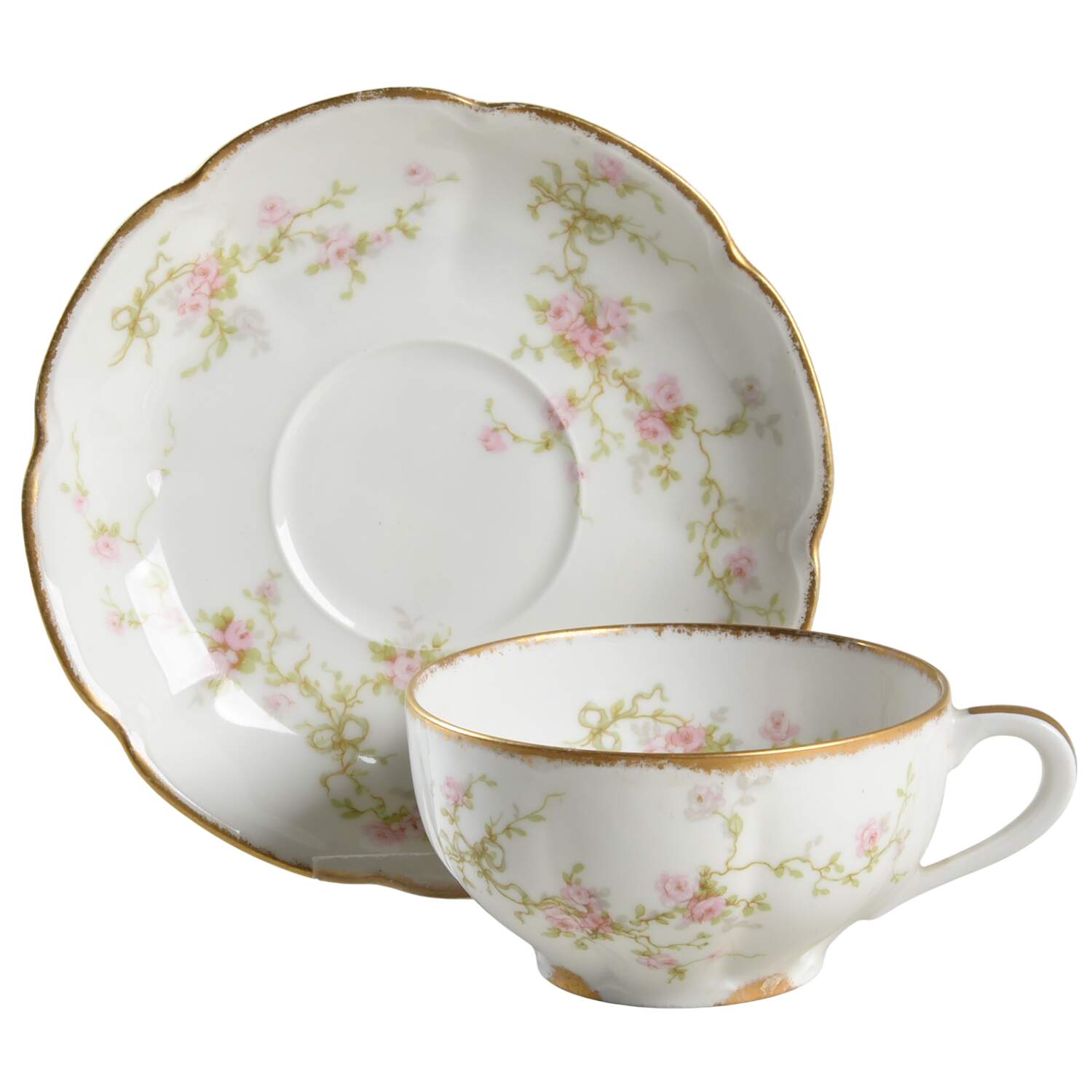 Schleiger 161f Flat Cup & Saucer Set by Haviland-1