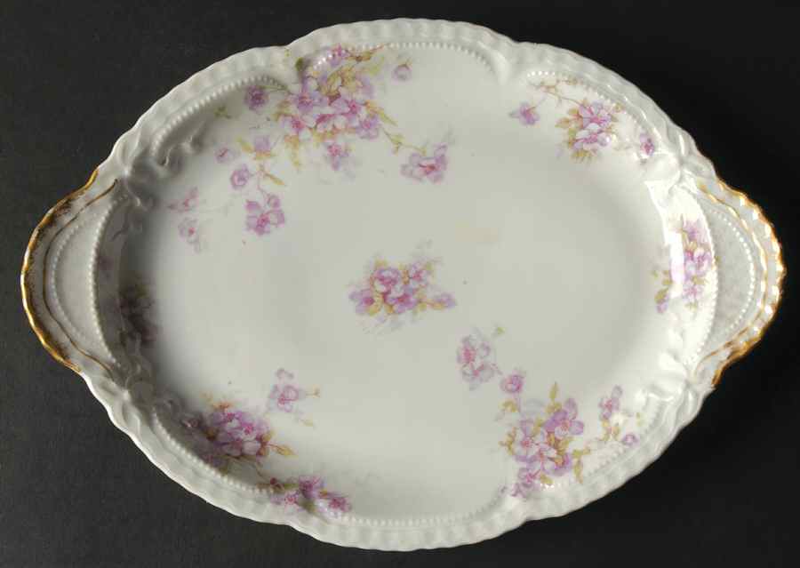 Schleiger 162G 10" Oval Serving Platter by Haviland-1