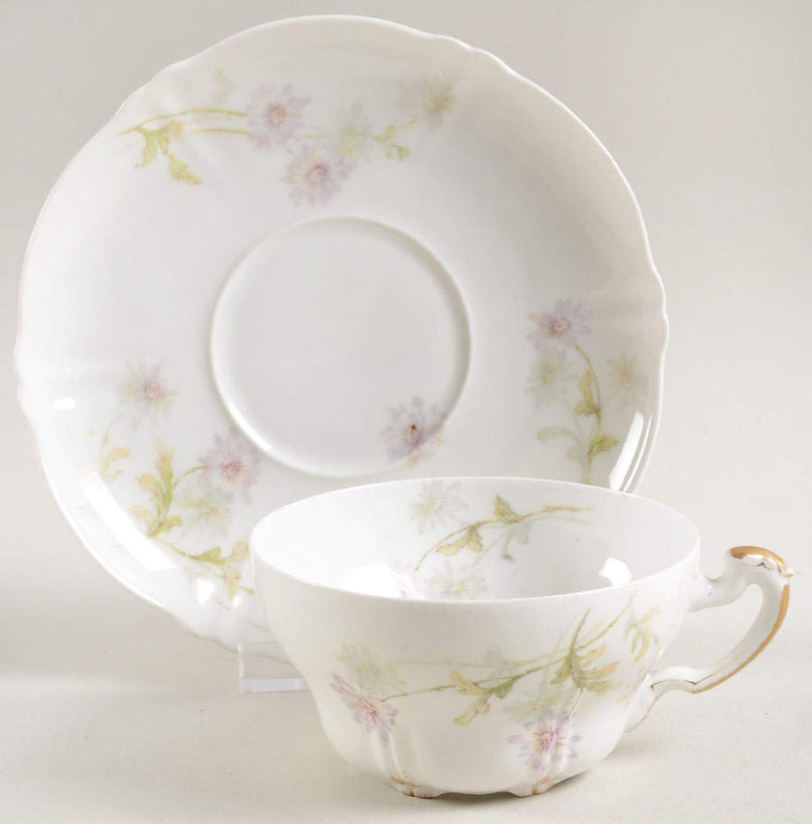 Schleiger 164b Flat Cup & Saucer Set by Haviland-1