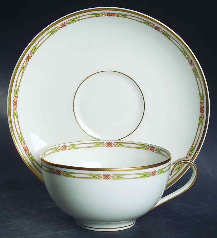 Schleiger 169a Flat Cup & Saucer Set by Haviland-1