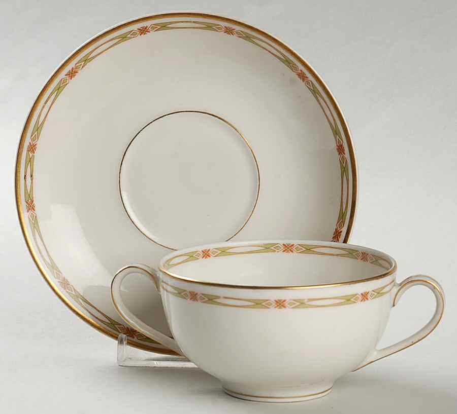 Schleiger 169a Flat Bouillon Cup & Saucer by Haviland-1