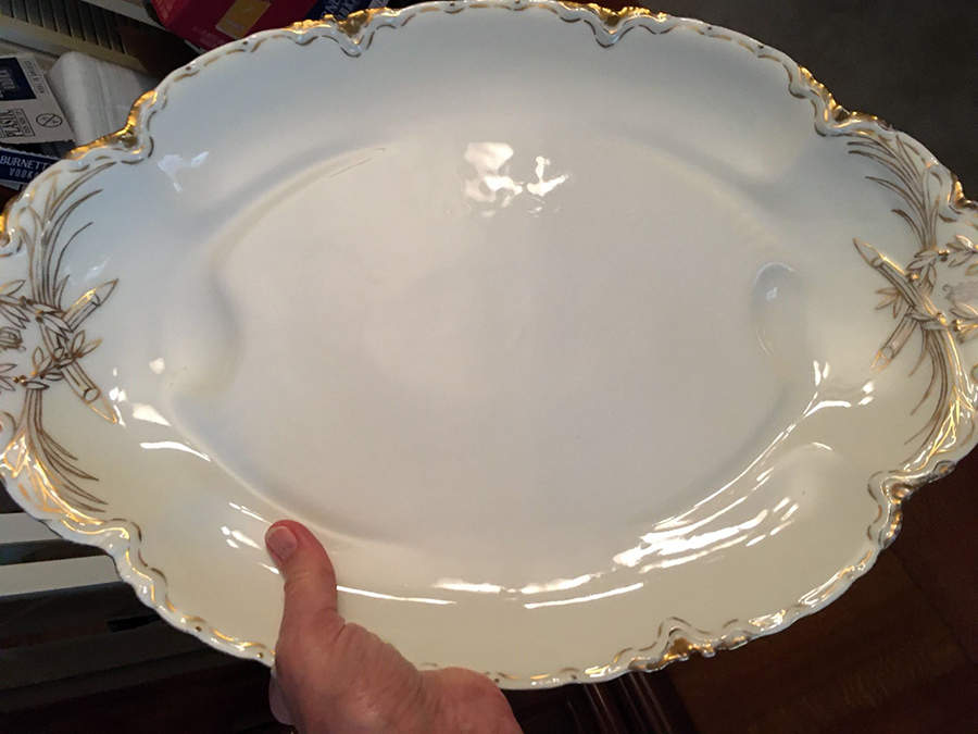 Schleiger 17 18" Oval Serving Platter with Well by Haviland-1