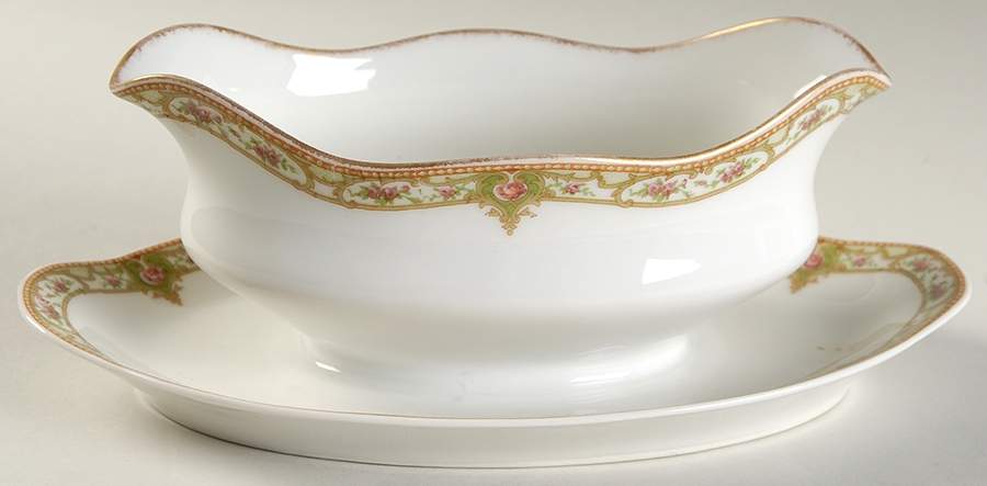 Schleiger 170a Gravy Boat with Attached Underplate by Haviland-1