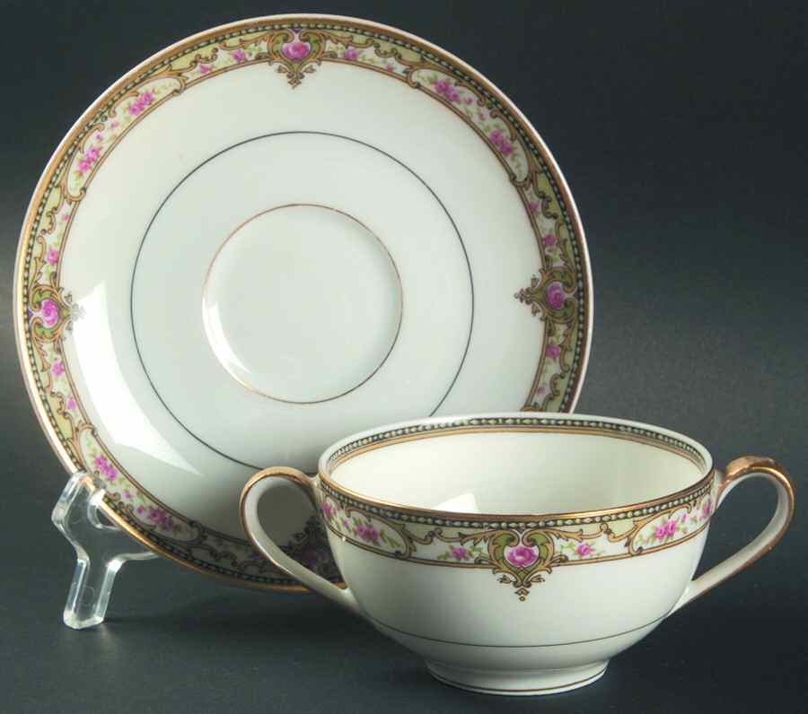 Schleiger 170d Flat Bouillon Cup & Saucer by Haviland-1