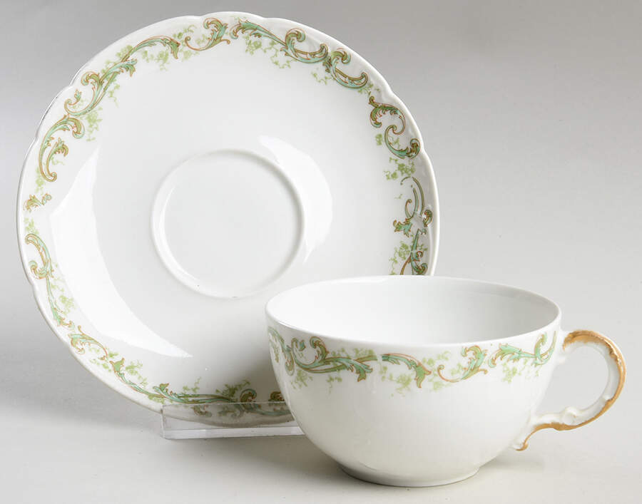 Schleiger 171A Flat Cup & Saucer Set by Haviland-1