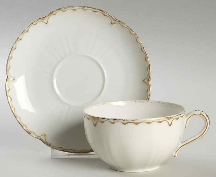 Schleiger 18 Flat Cup & Saucer Set by Haviland-1