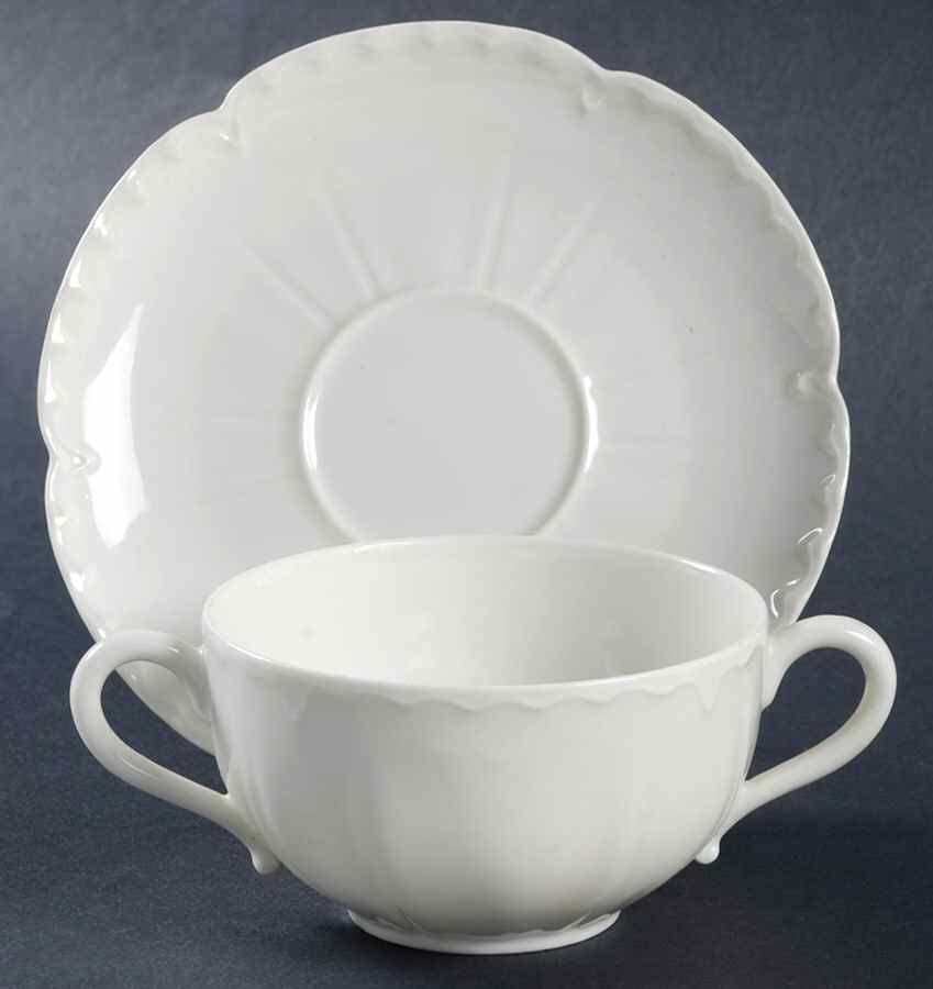 Schleiger 2&13 Flat Bouillon Cup & Saucer by Haviland-1