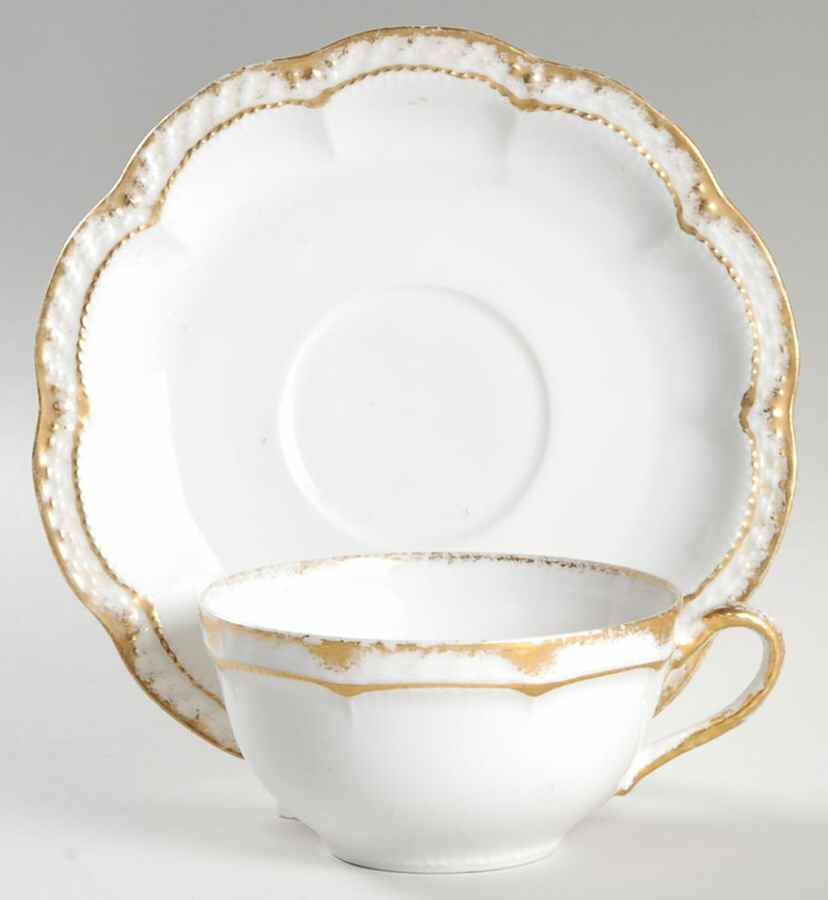 Schleiger 213 Flat Cup & Saucer Set by Haviland-1