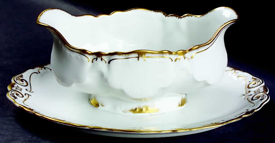 Schleiger 215 Gravy Boat with Attached Underplate by Haviland-1