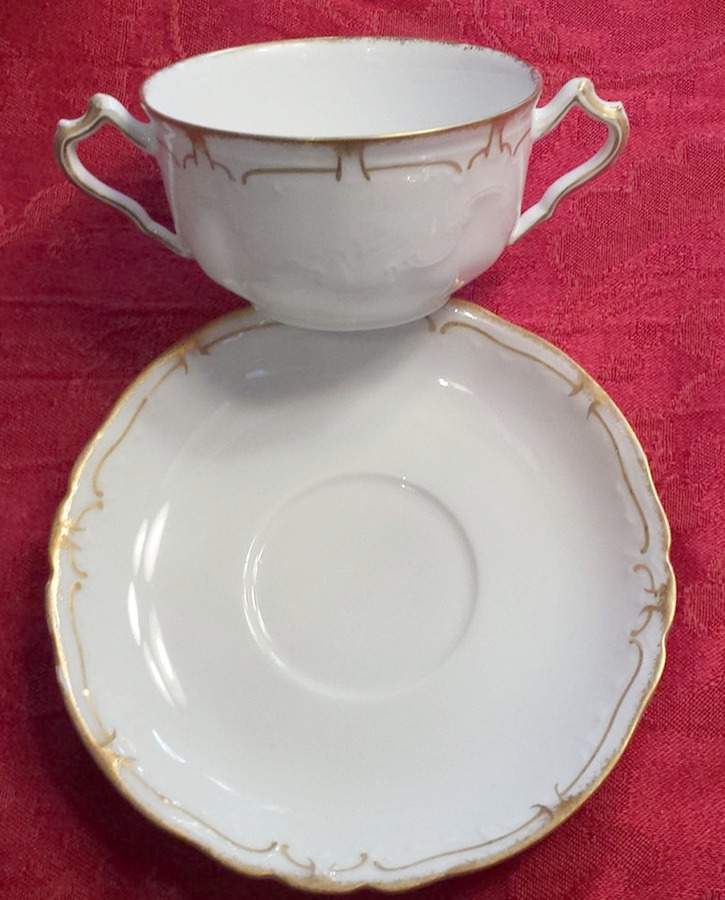Schleiger 215 Flat Bouillon Cup & Saucer by Haviland-1