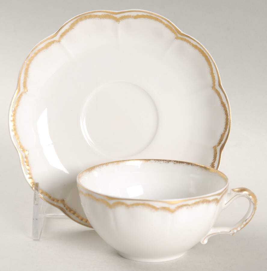 Schleiger 22 Flat Cup & Saucer Set by Haviland-1