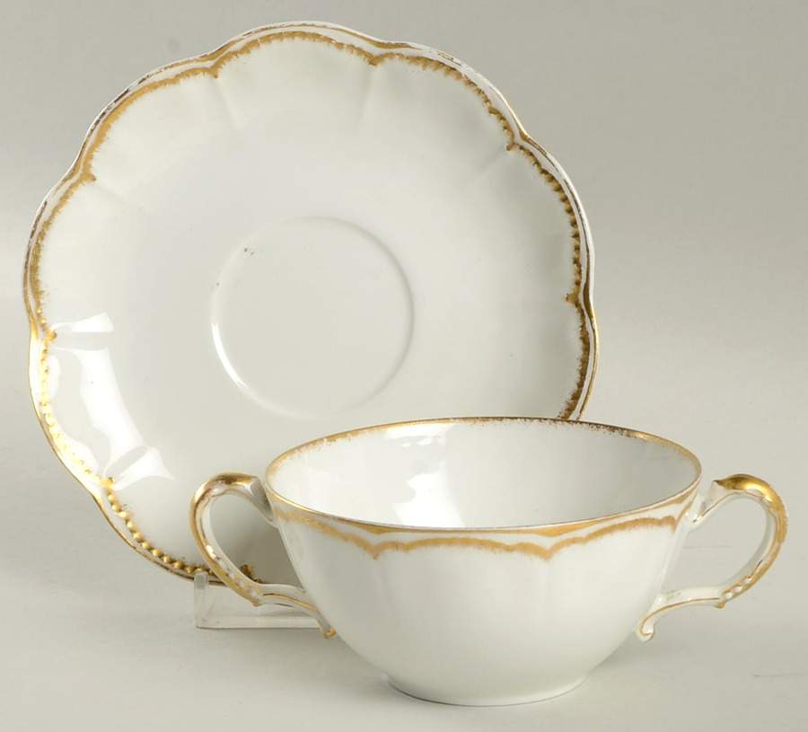 Schleiger 22 Flat Bouillon Cup & Saucer by Haviland-1