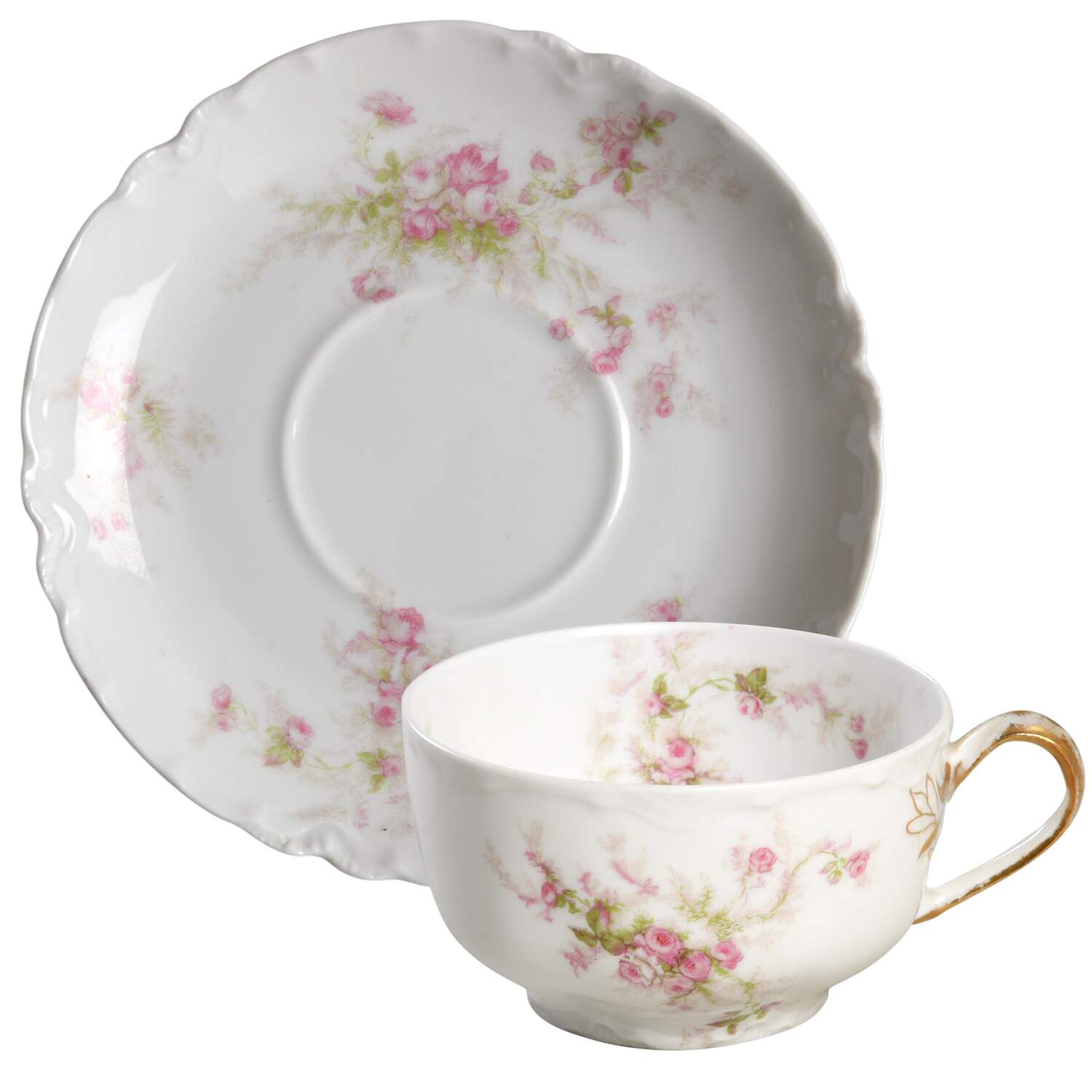 Schleiger 223A Flat Cup & Saucer Set by Haviland-1