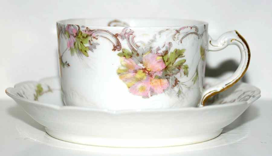 Schleiger 226b Flat Cup & Saucer Set by Haviland-1