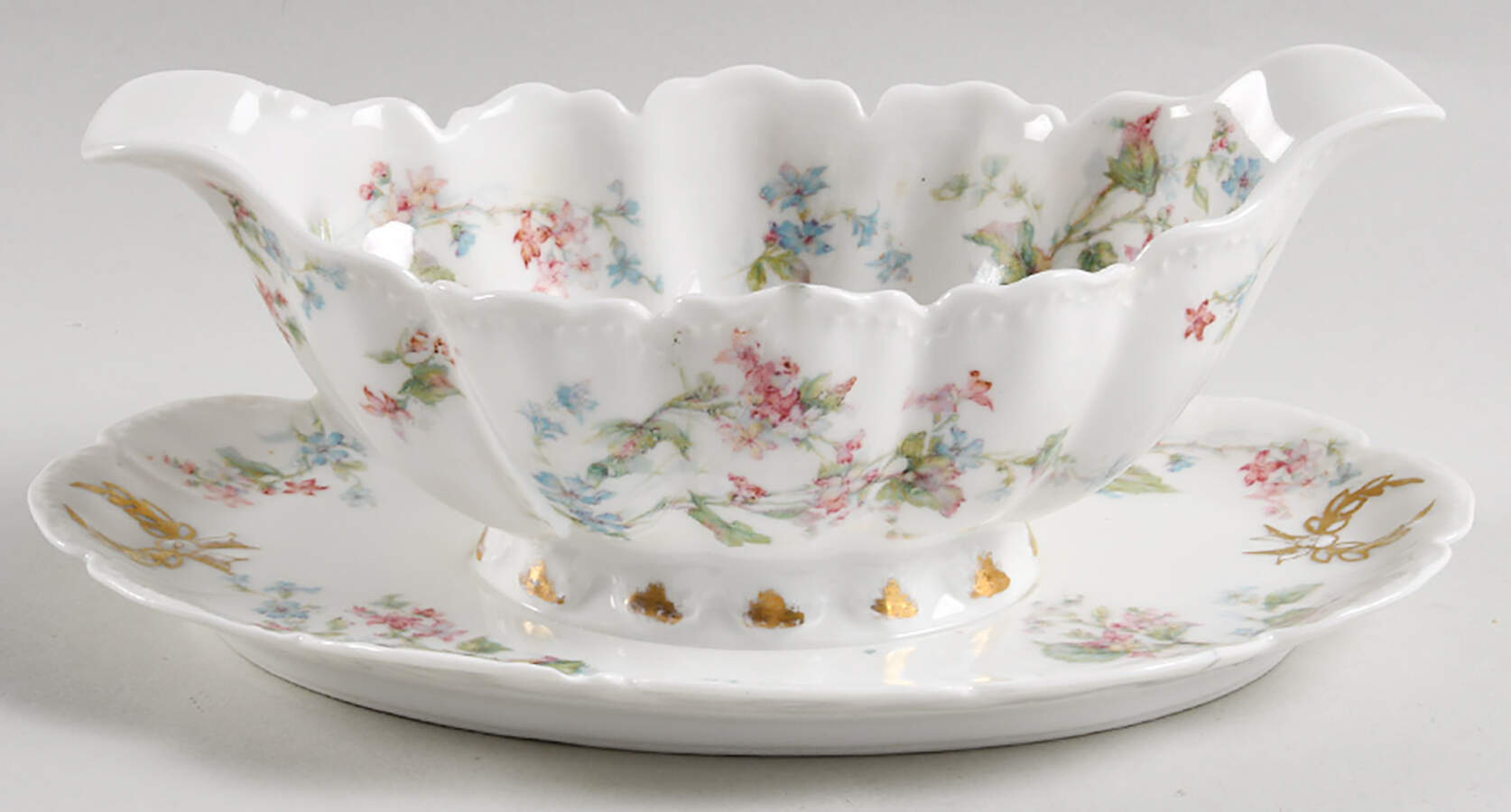 Schleiger 232 Gravy Boat with Attached Underplate by Haviland-1