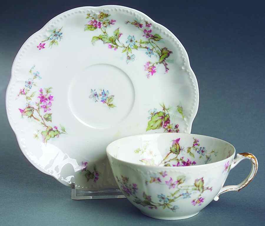 Schleiger 232 Flat Cup & Saucer Set by Haviland-1