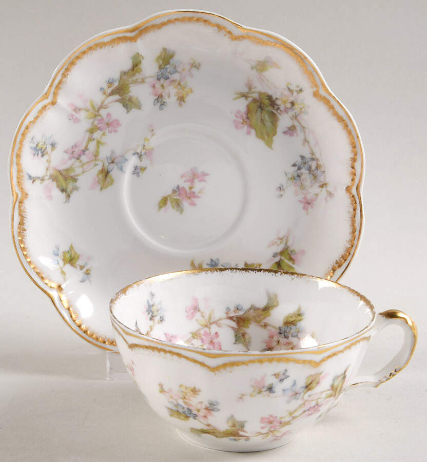 Schleiger 232A Flat Cup & Saucer Set by Haviland-1
