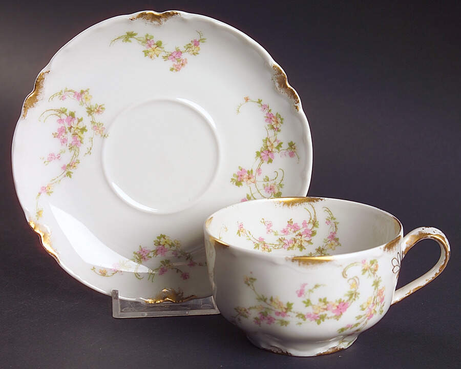 Schleiger 233A Flat Cup & Saucer Set by Haviland-1