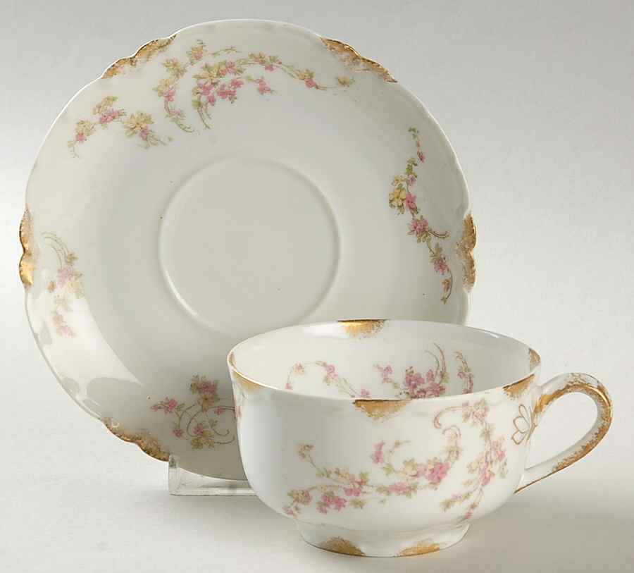 Schleiger 233A Flat Cup & Saucer Set by Haviland-1
