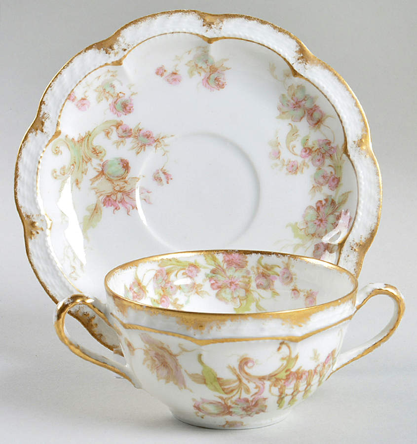 Schleiger 235B Flat Bouillon Cup & Saucer by Haviland-1