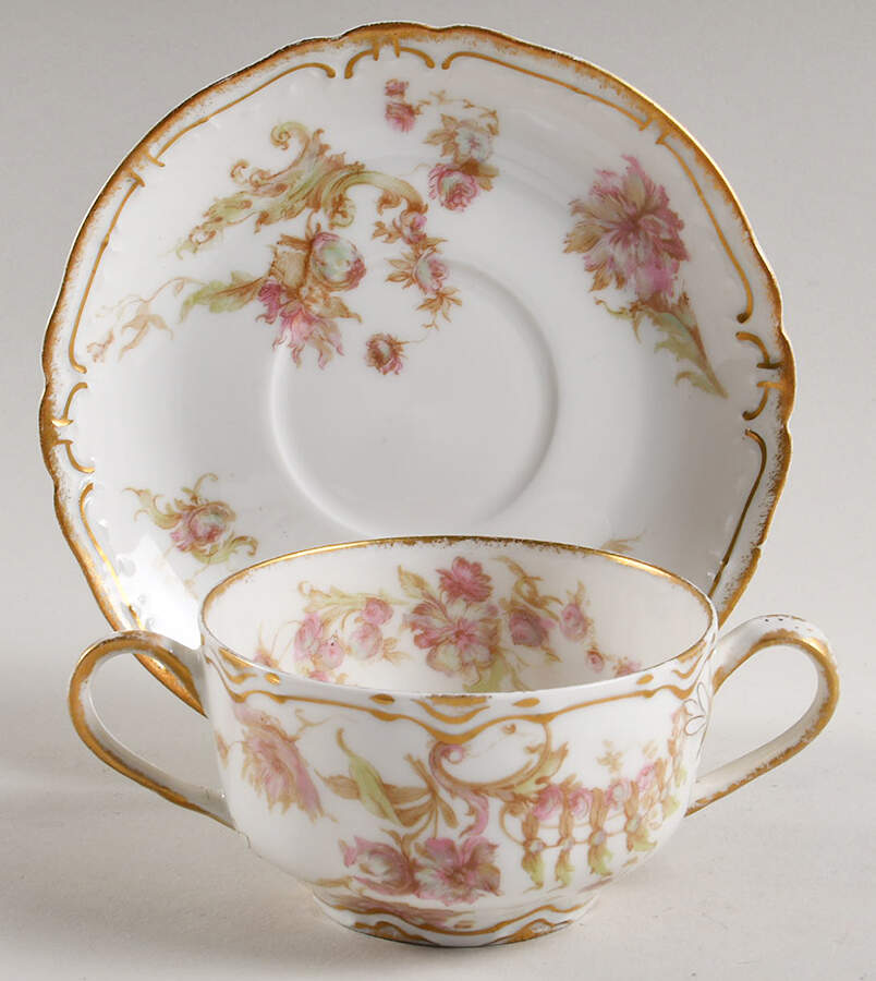 Schleiger 235E Flat Bouillon Cup & Saucer by Haviland-1