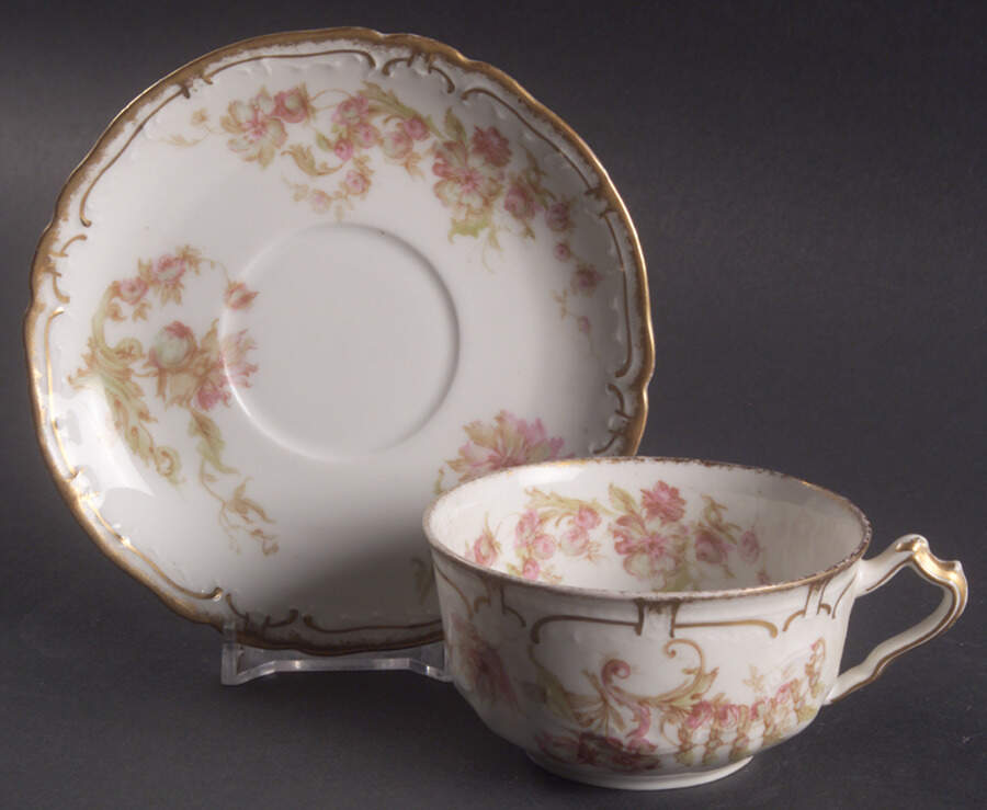 Schleiger 235E Flat Cup & Saucer Set by Haviland-1