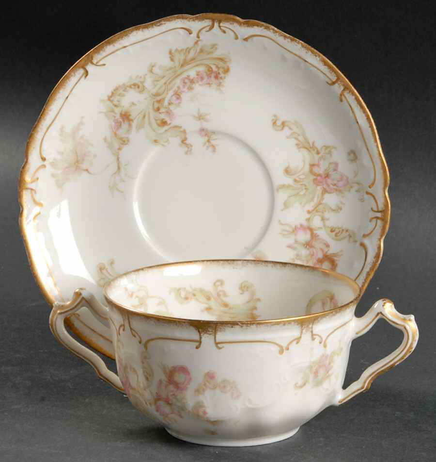 Schleiger 235E Flat Bouillon Cup & Saucer by Haviland-1
