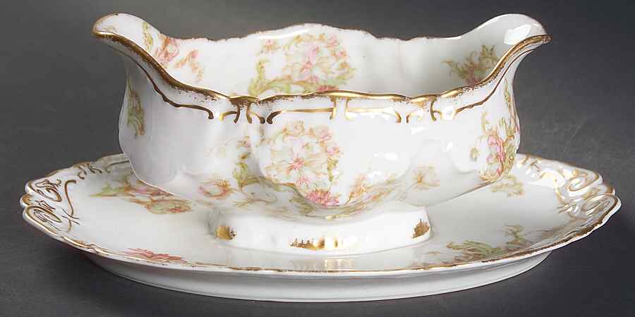 Schleiger 235E Gravy Boat with Attached Underplate by Haviland-1