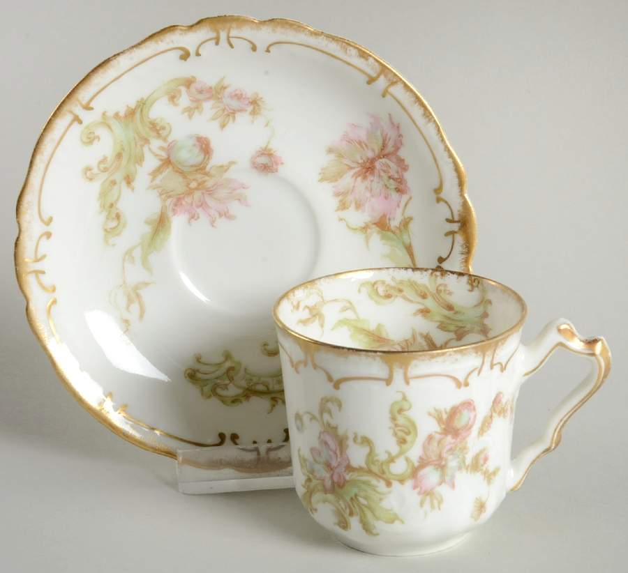 Schleiger 235E Flat Demitasse Cup & Saucer Set by Haviland-1