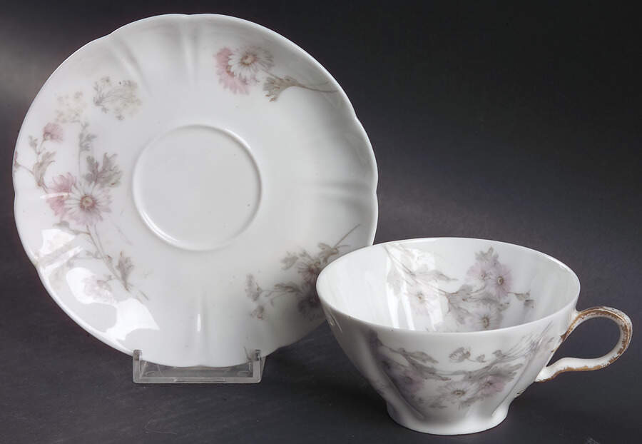 Schleiger 237D Flat Cup & Saucer Set by Haviland-1