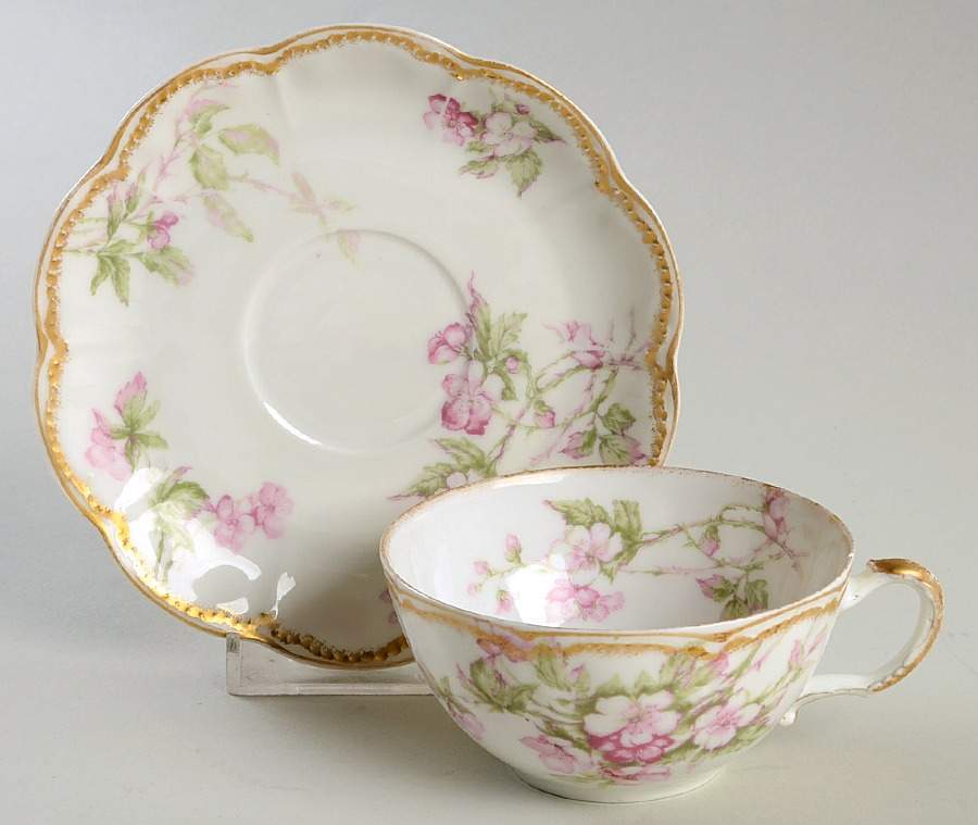 Schleiger 241 Flat Cup & Saucer Set by Haviland-1