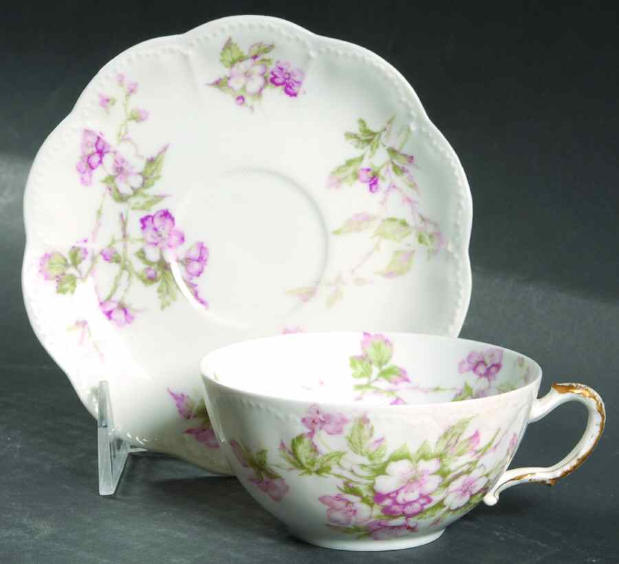 Schleiger 241A Flat Cup & Saucer Set by Haviland-1