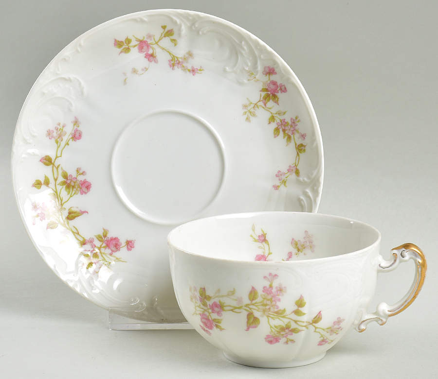 Schleiger 242 Flat Cup & Saucer Set by Haviland-1