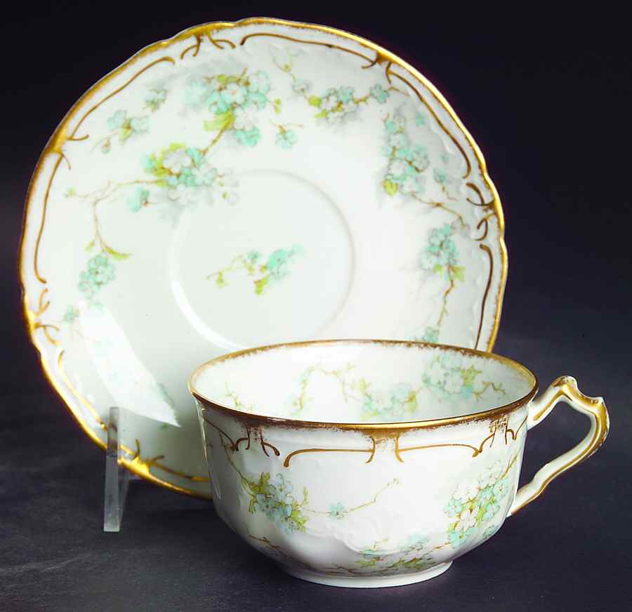 Schleiger 248A Flat Cup & Saucer Set by Haviland-1
