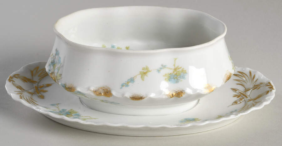 Schleiger 248B Gravy Boat w/Attached Underplate No Lid by Haviland-1