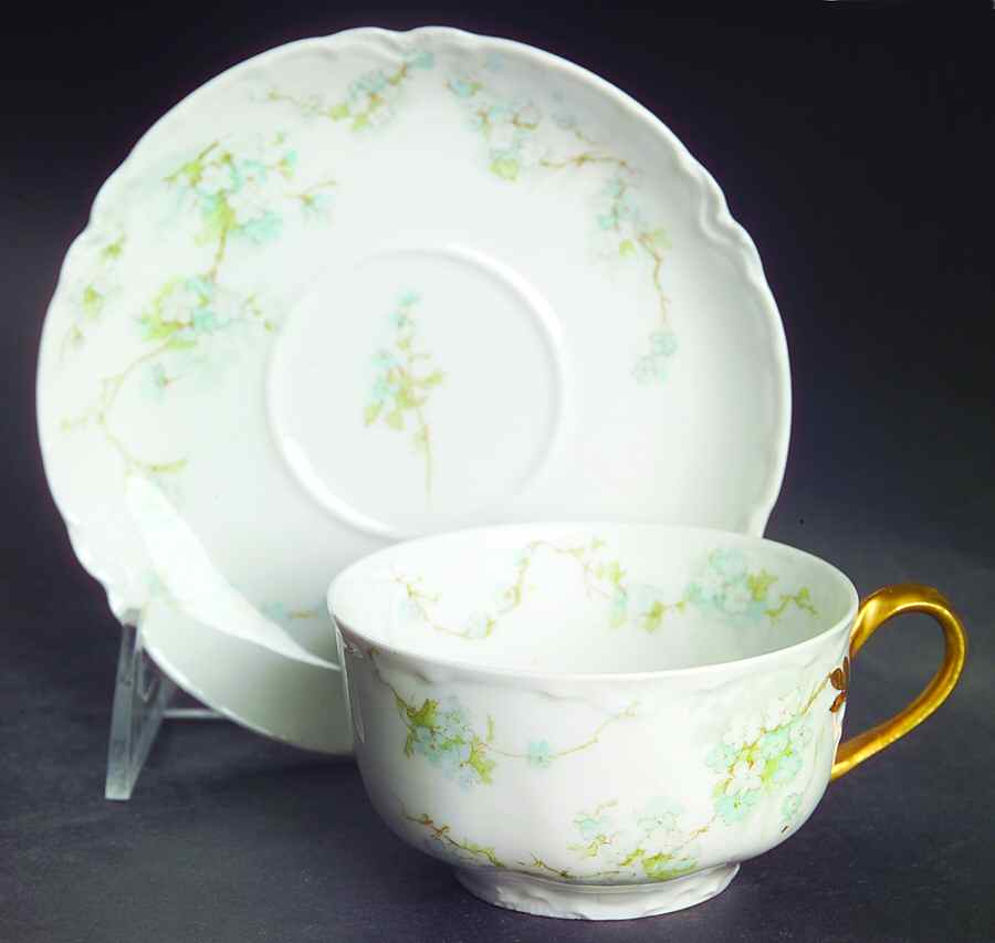 Schleiger 248B Flat Cup & Saucer Set by Haviland-1