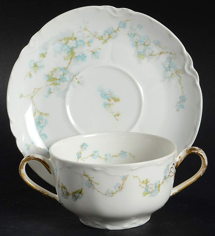 Schleiger 248B Bouillon Soup & Saucer Set by Haviland-1