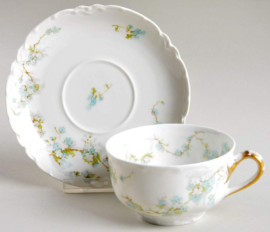 Schleiger 248B Flat Cup & Saucer Set by Haviland-1