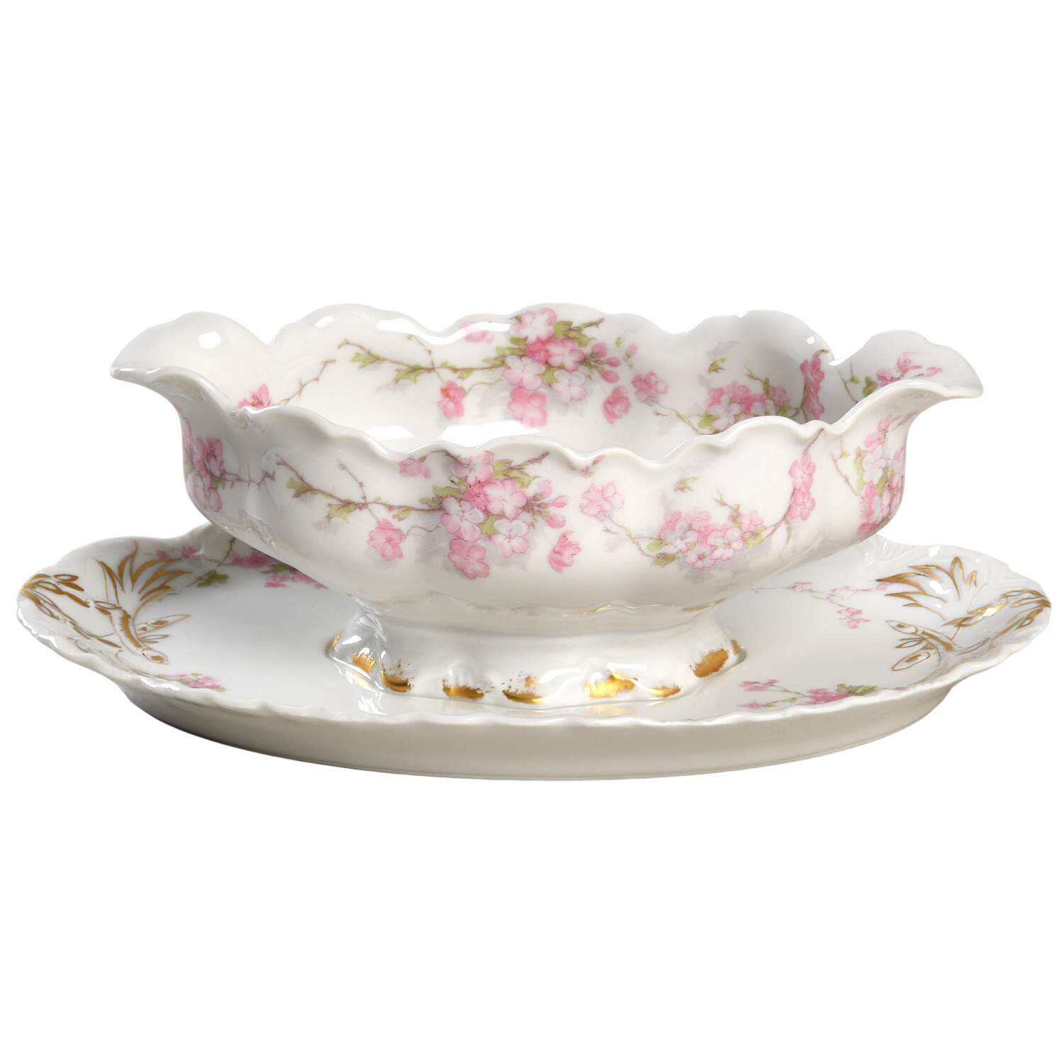 Schleiger 248F Gravy Boat with Attached Underplate by Haviland-1