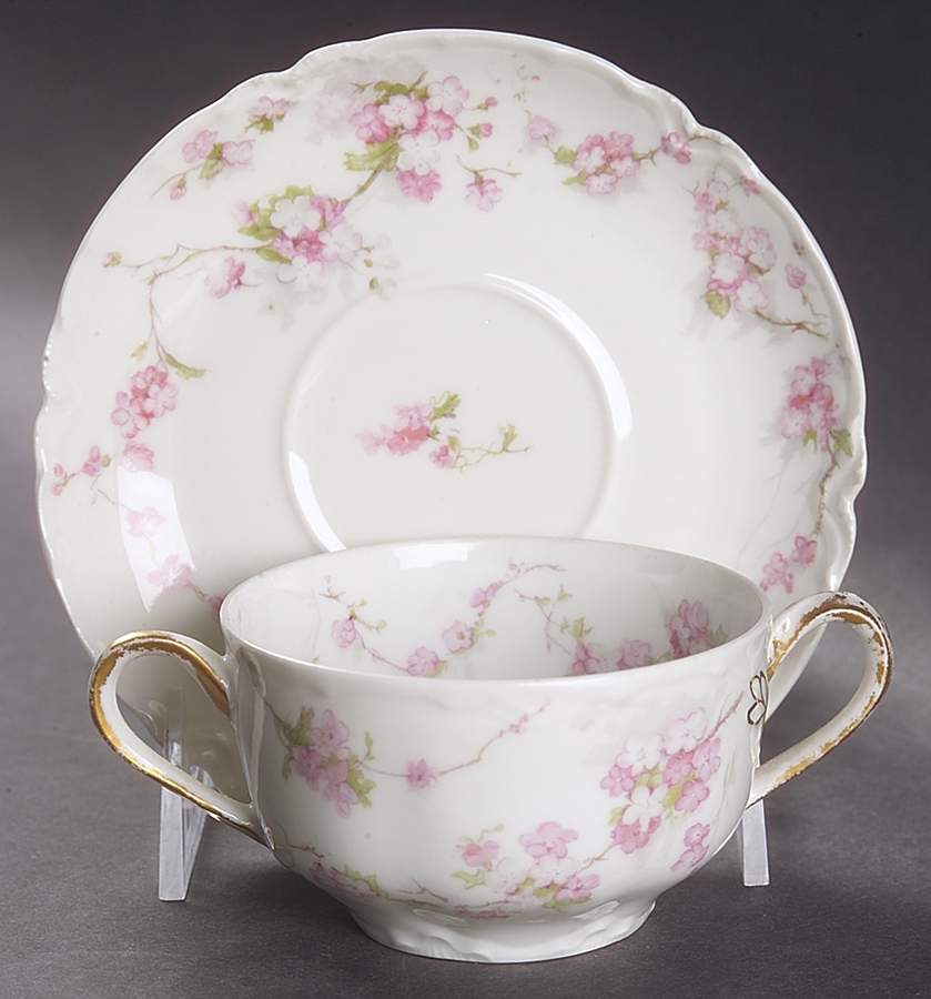 Schleiger 248F Flat Bouillon Cup & Saucer by Haviland-1